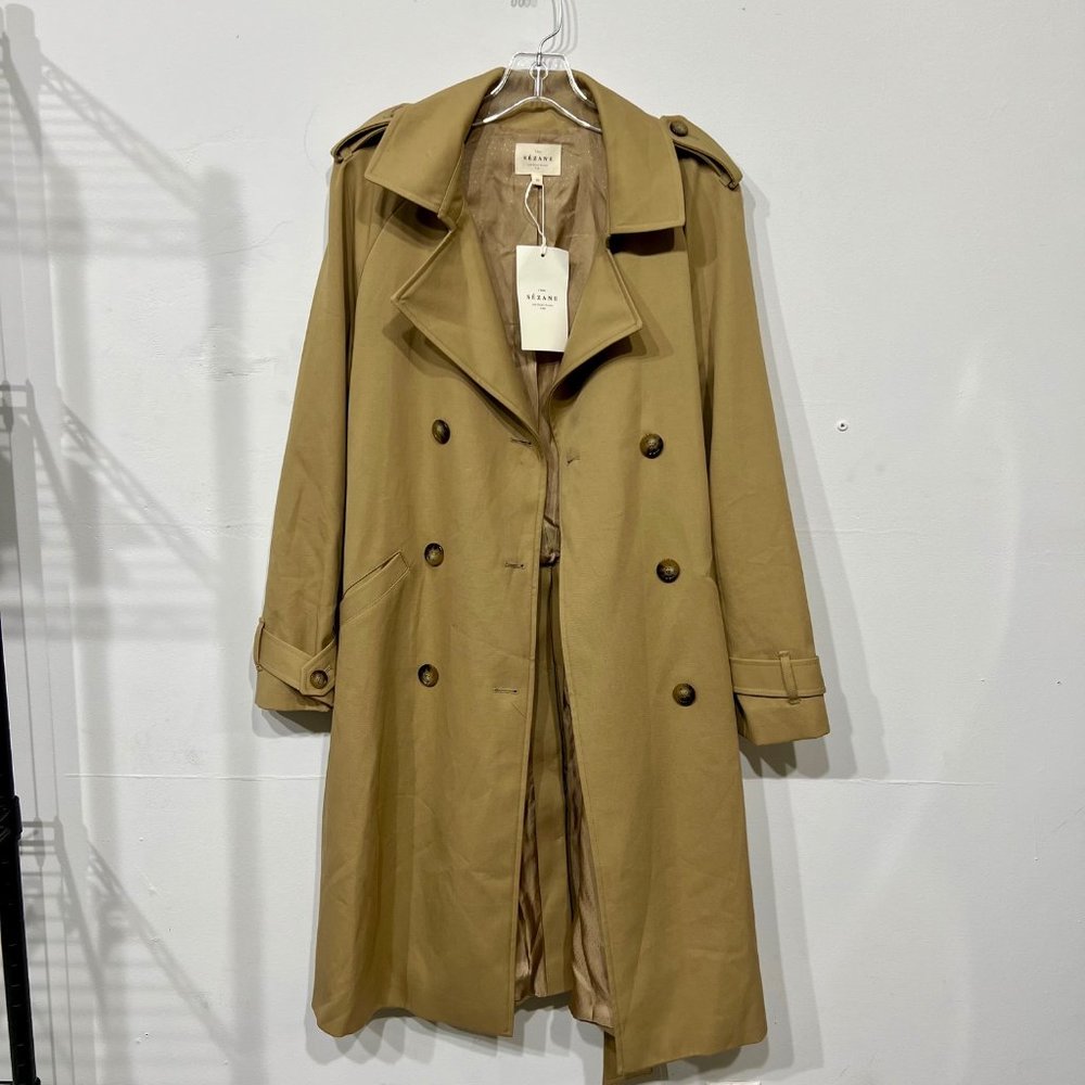 Sezane Scott Trench Coat Camel